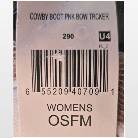 New Trucker Hat Cowboy Boots Pink Bow Tan & White - Picture 13 of 14